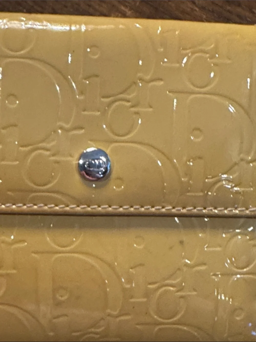 Dior Leather Wallet - Pale Mustard Yellow